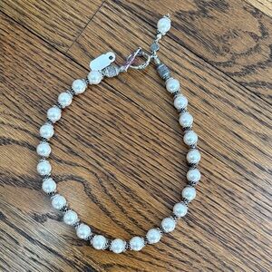 NEW “Pearl” and Bali Bead Sterling  Silver Beaded Necklace